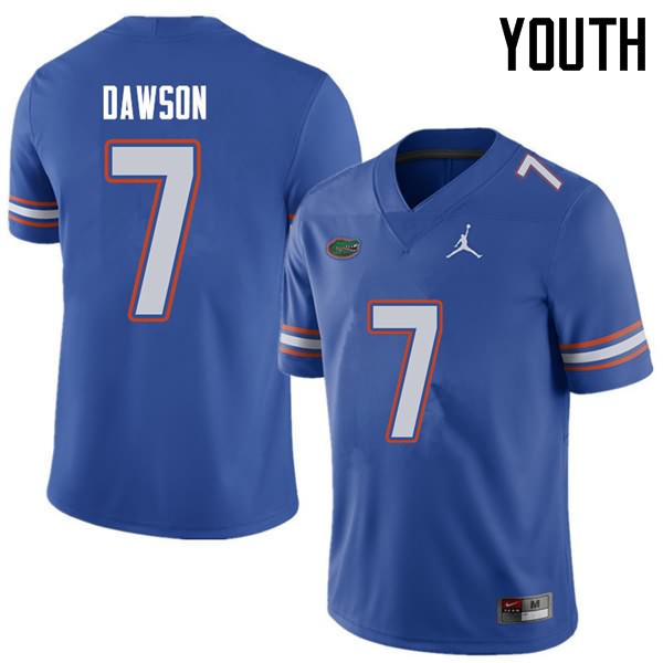 Youth NCAA Florida Gators Duke Dawson #7 Stitched Authentic Jordan Brand Royal College Football Jersey HCG5265LQ